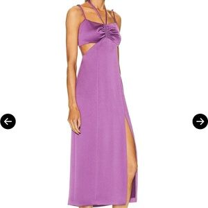 NWT IRO vintage purple Helina dress midi cut out halter cocktail wedding